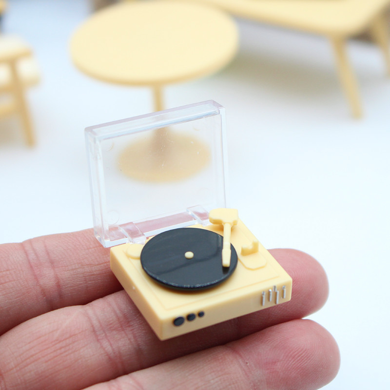 

1/12 Scale Miniature Yellow Cd Player - Realistic , Ideal Gift For Music Lovers & Collectors, Miniature Living Room Furniture, Plastic Construction