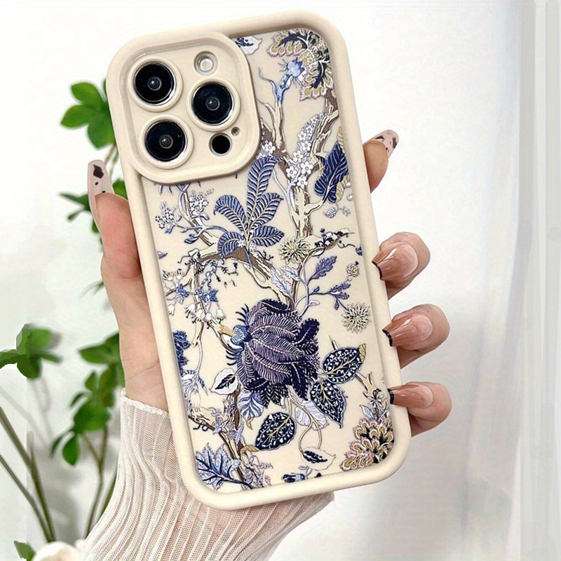 TEMU 1pc Purple Pattern Frosted Phone Case Suitable For Iphone 11, 13, 12, 14 Pro, 15, 16 Pro Max, Xr, Xs, X, 7, 8 Plus, Se 2020, Se 2022
