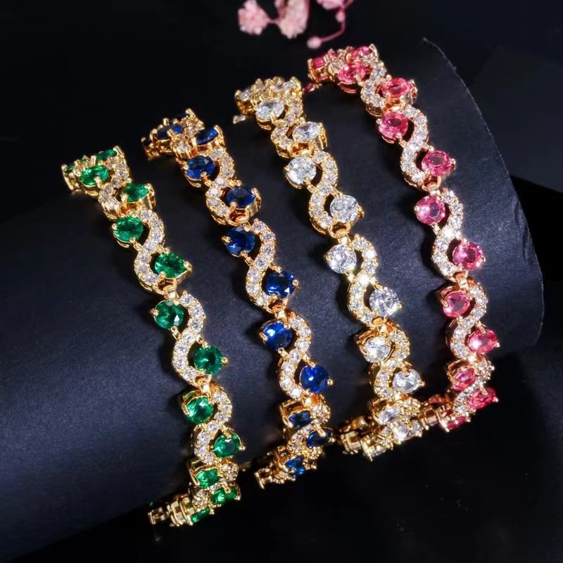 

-color Jewelry Zircon -color European And N Bracelets 4 Color Optional Ladies Bracelets Wholesale, Christmas