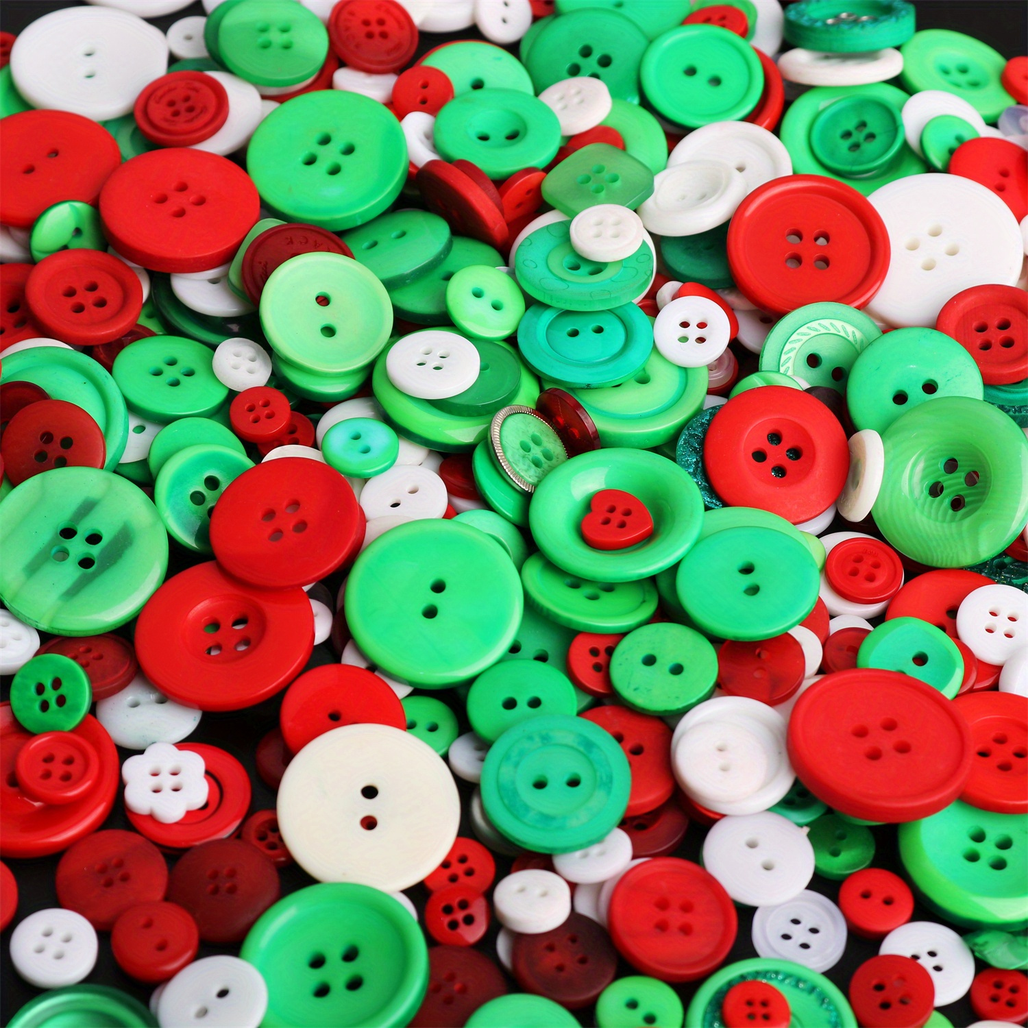 

100g Pack Christmas Resin Buttons - Assorted Sizes, Round Craft Buttons For Diy Projects & Decorations, Best For Christmas