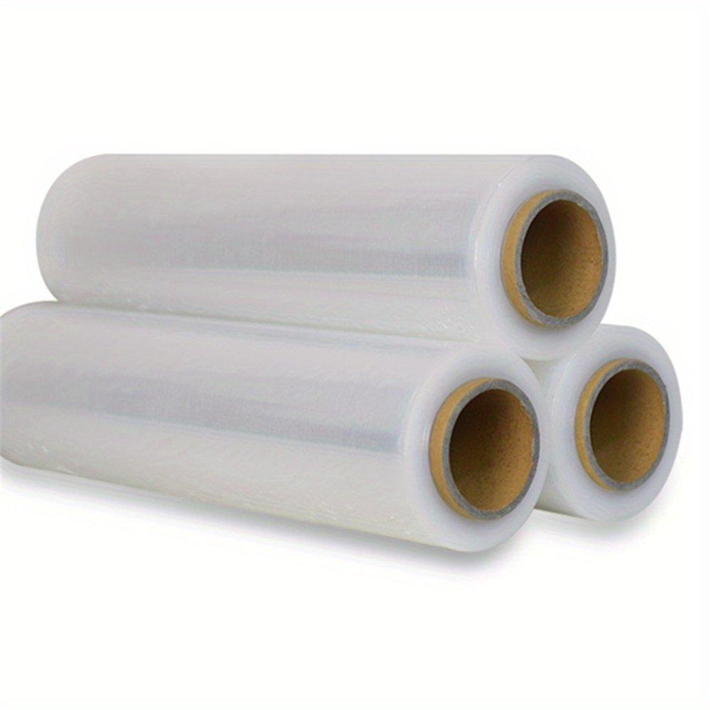 TEMU Stretch Film Hand Roll, 18in By 1500ft, 80 Gauge Clear, 4 Pack - Shipping Supplies