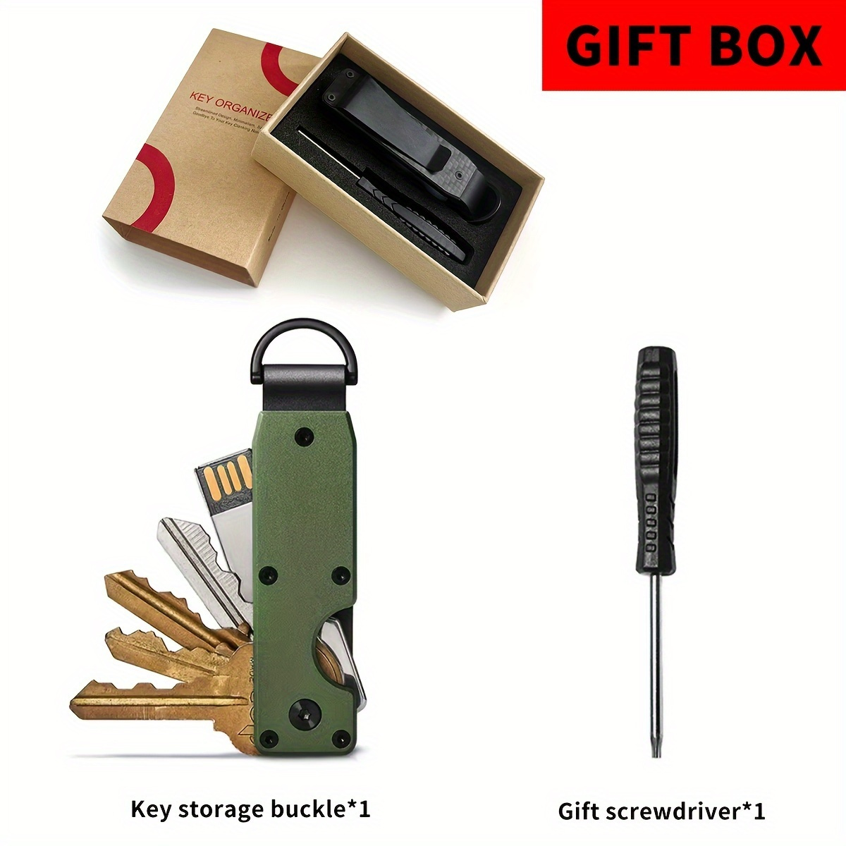 Aluminum Keychain Organizer with Flap Closure - Durable Metal Key Holder, Compact and Portable, Minimalist Design for Men and Women