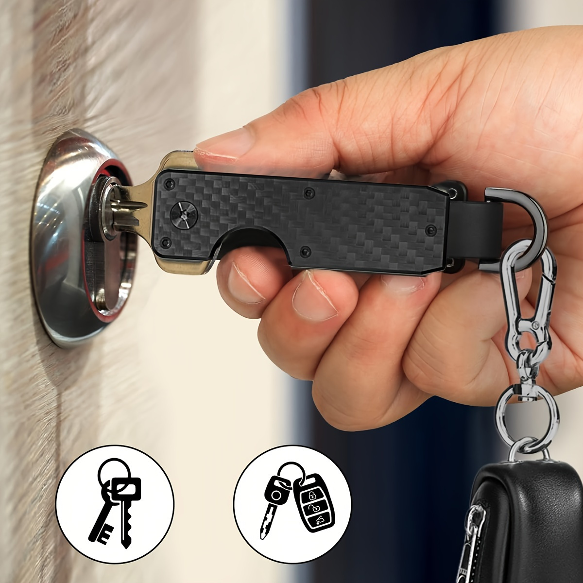 Aluminum Keychain Organizer with Flap Closure - Durable Metal Key Holder, Compact and Portable, Minimalist Design for Men and Women