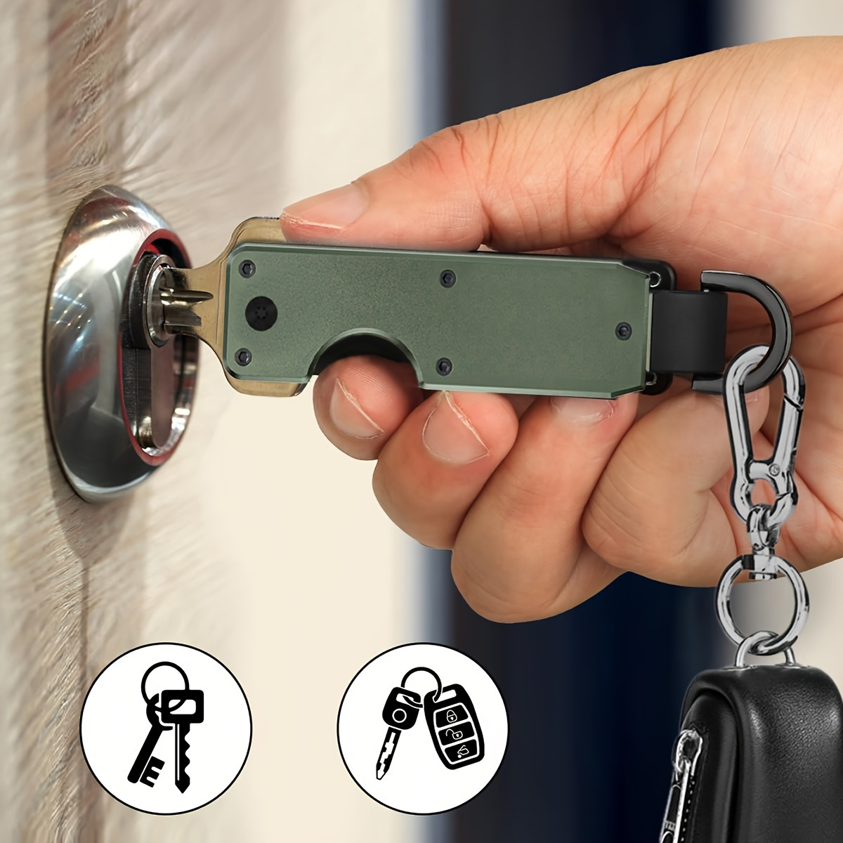 Aluminum Keychain Organizer with Flap Closure - Durable Metal Key Holder, Compact and Portable, Minimalist Design for Men and Women