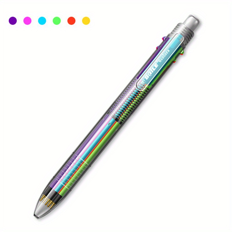 Image of 6-in-1 Creative Multicolor Ballpoint Pen Push Type Pens Multifunction Personality Press Pens School Office Supply