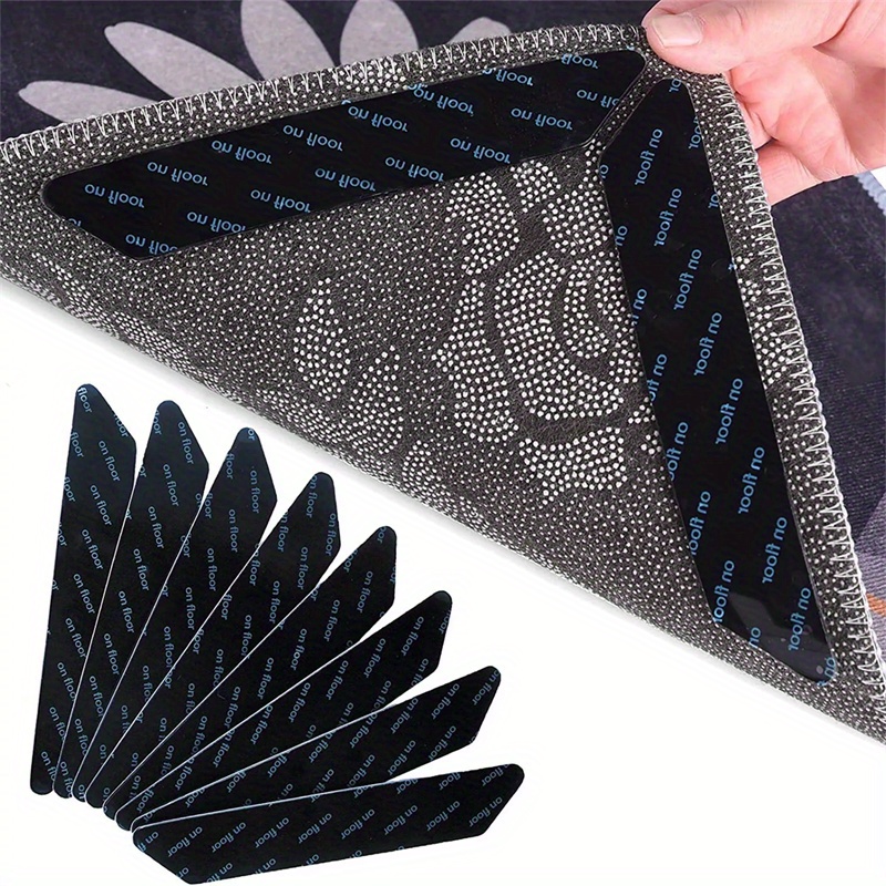 TEMU 32pcs (32pcs) Non-slip Rug Gripper Tape - Double-sided Reusable Carpet Adhesive Pads Suitable For Hardwood Floors & - Sliding, Curling, Bunching