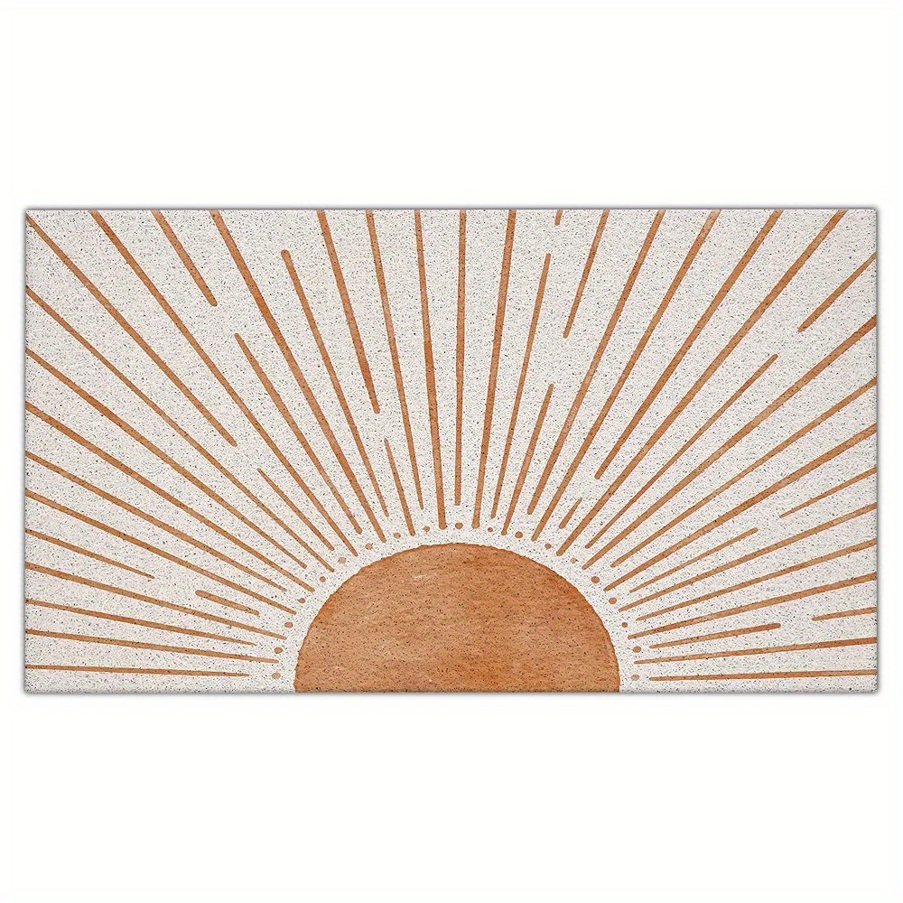 

Retro Neutral Sun Sunrise Sunset Waterproof Door Mat Outdoor Entrance Non-slip Doormat For Bohemian Door Porch Outdoor Indoor Decorations