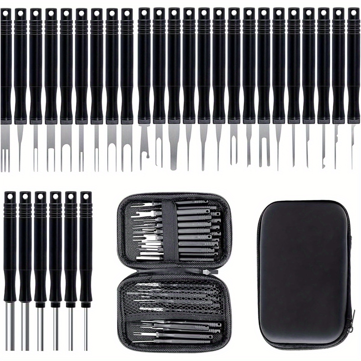 

30pcs Terminal Removal Tool Set, Snap-in Car Kit With Tool Bag, Non-electric, Plastic - Suitable For Most Connectors, Release Tools