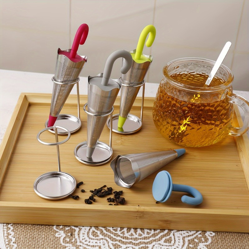 Tea Infuser Extra Fine Mesh Tea Cup Filter Silicone Handle Stainless