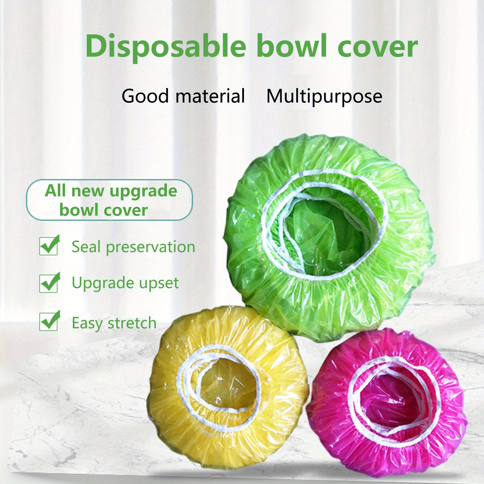 

1 Set Of 60 Pieces 7.09 Inch Food Covers Food Grade Waterproof Pet Food Storage Bags Stretch Wrap Bowl Covers Home Goods