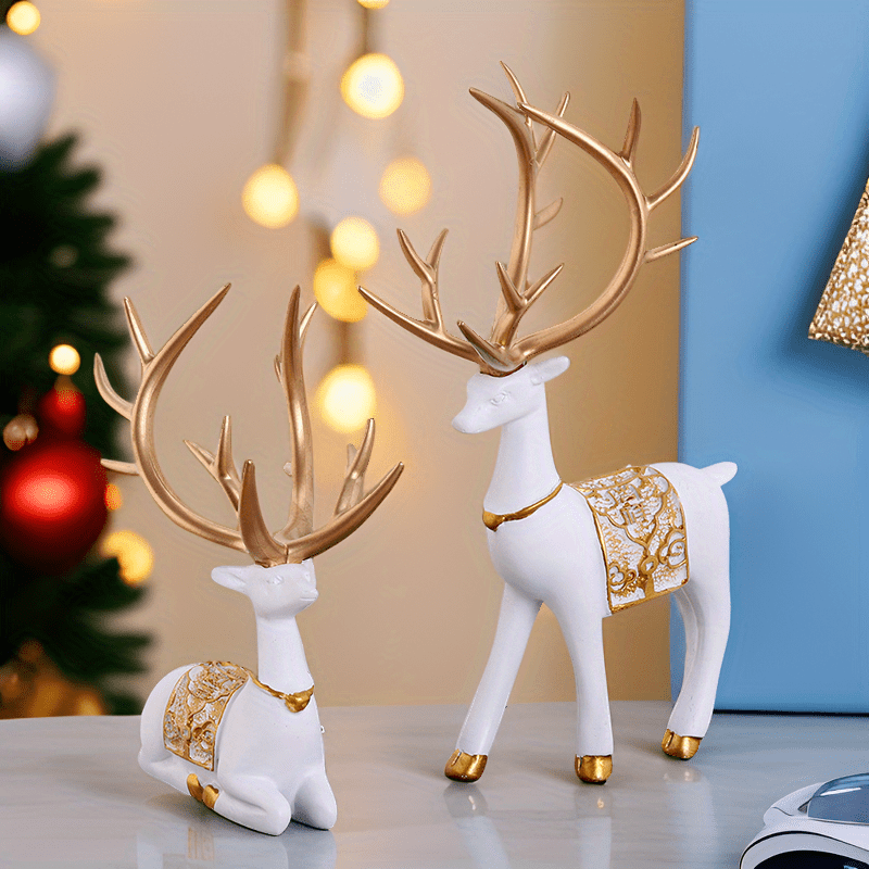 

2pcs Figurines Set - For Christmas & 's Day Decor, For , , , - Statues For Fireplace, , Desk, For Christmas