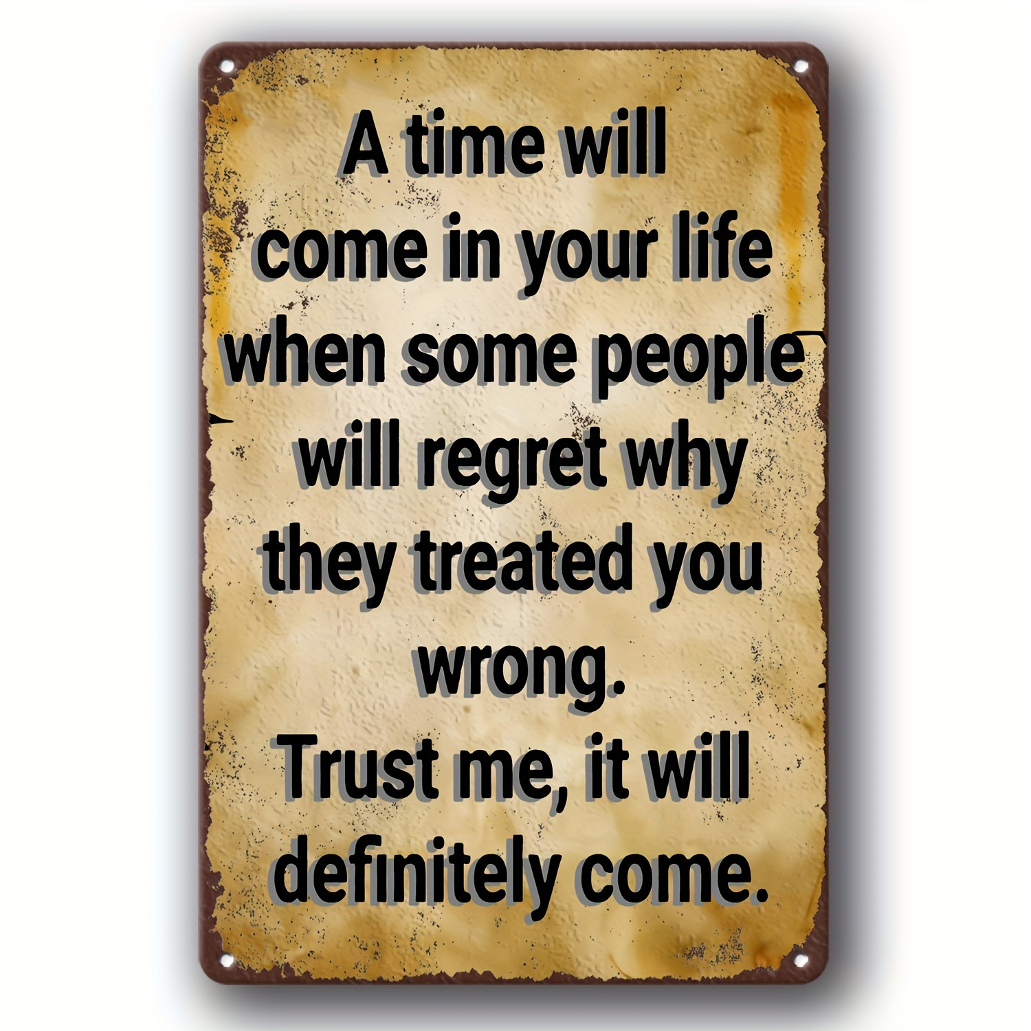 TEMU Fun Vintage Metallic Sign - " Will Regret Not " - Home, Bar, Man Hole, Garage, Coffee Shop Decor - Wall Hanging Gift, 8x12 Inches