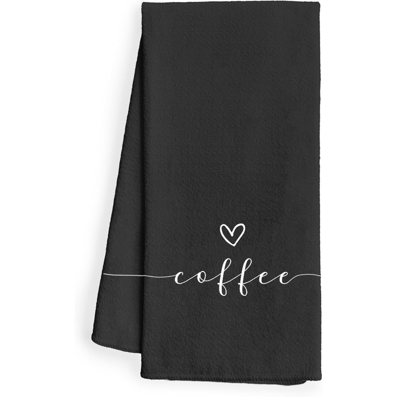 

Modern 1pc 18x26 Inch Polyester Dish Towel - Super Oblong Kitchen Towel With Coffee Theme For Space, Machine Washable, Ideal For Coffee Bar Decor And Gift For