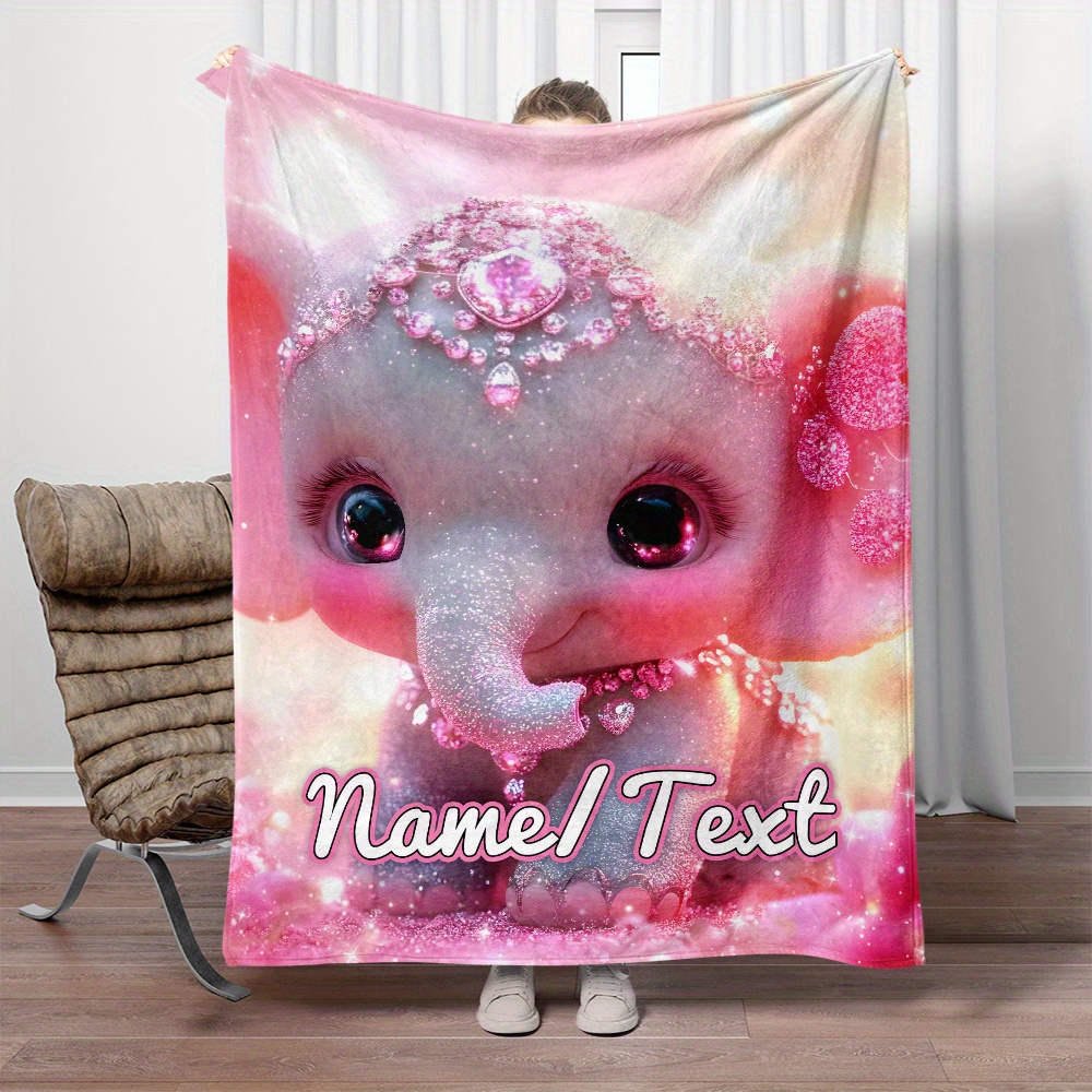 

Custom Name Blanket - 1pc Personalized Plush Flannel Throw, No Feathers, 100% Polyester, Electricity-free, Lightweight For Sofa, Bed, Travel, Camping, Living Room, Office, Chair - Warm Fleece Blanket