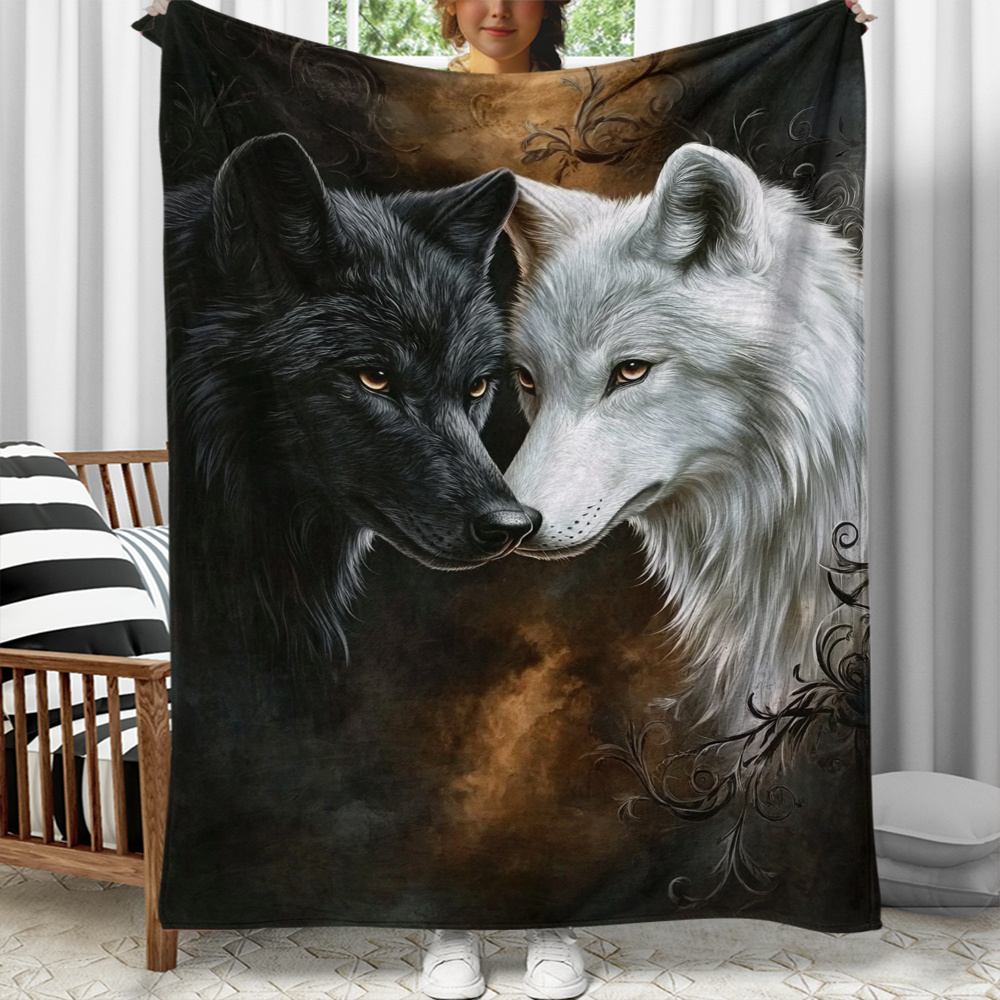 fleece wolf blankets sold on Temu United States