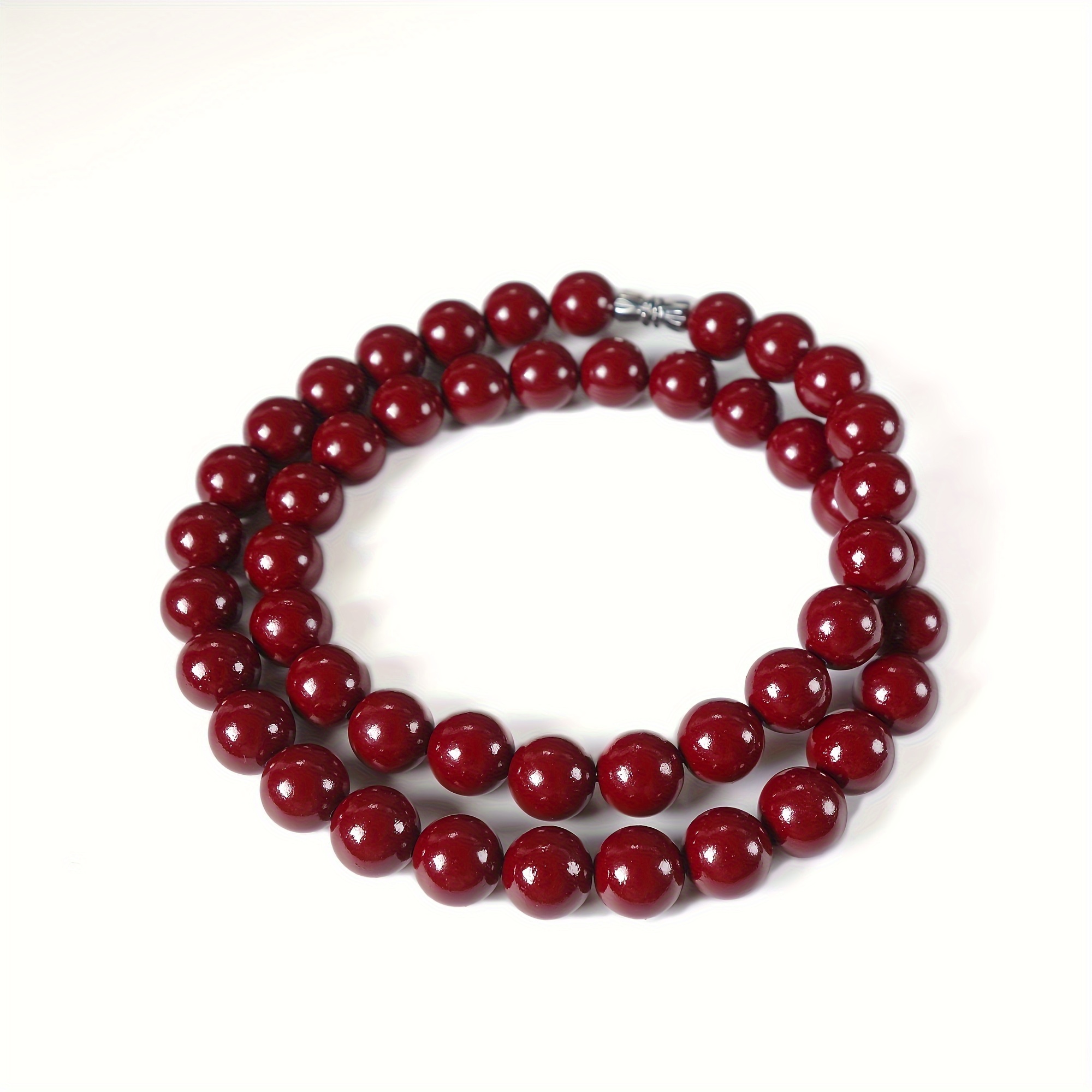 Raw Cinnabar Bead Necklace Tower Chain Sweater Chain