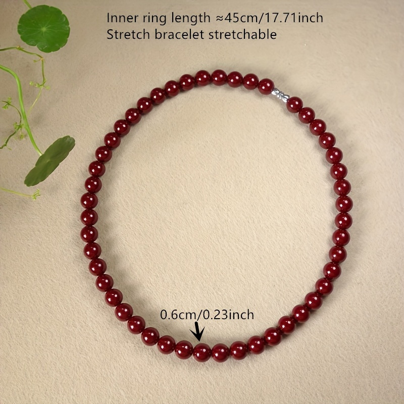 Raw Cinnabar Bead Necklace Tower Chain Sweater Chain