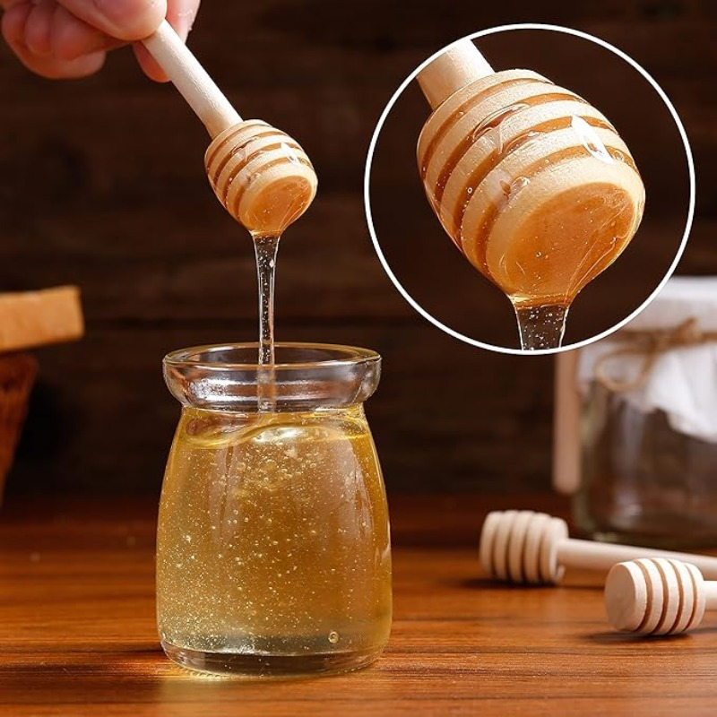 1pc 4pcs wooden honey mixing stirrer honey   sticks   stirrer home kitchen party wedding party details 2