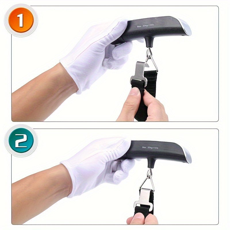 Portable Electronic Luggage Scale, Rechargeable Travel Suitcase Weigher, 36V Max Voltage, Basic Style, Plastic Material, 50kg Capacity, with LED Display and Automatic Shut-Off