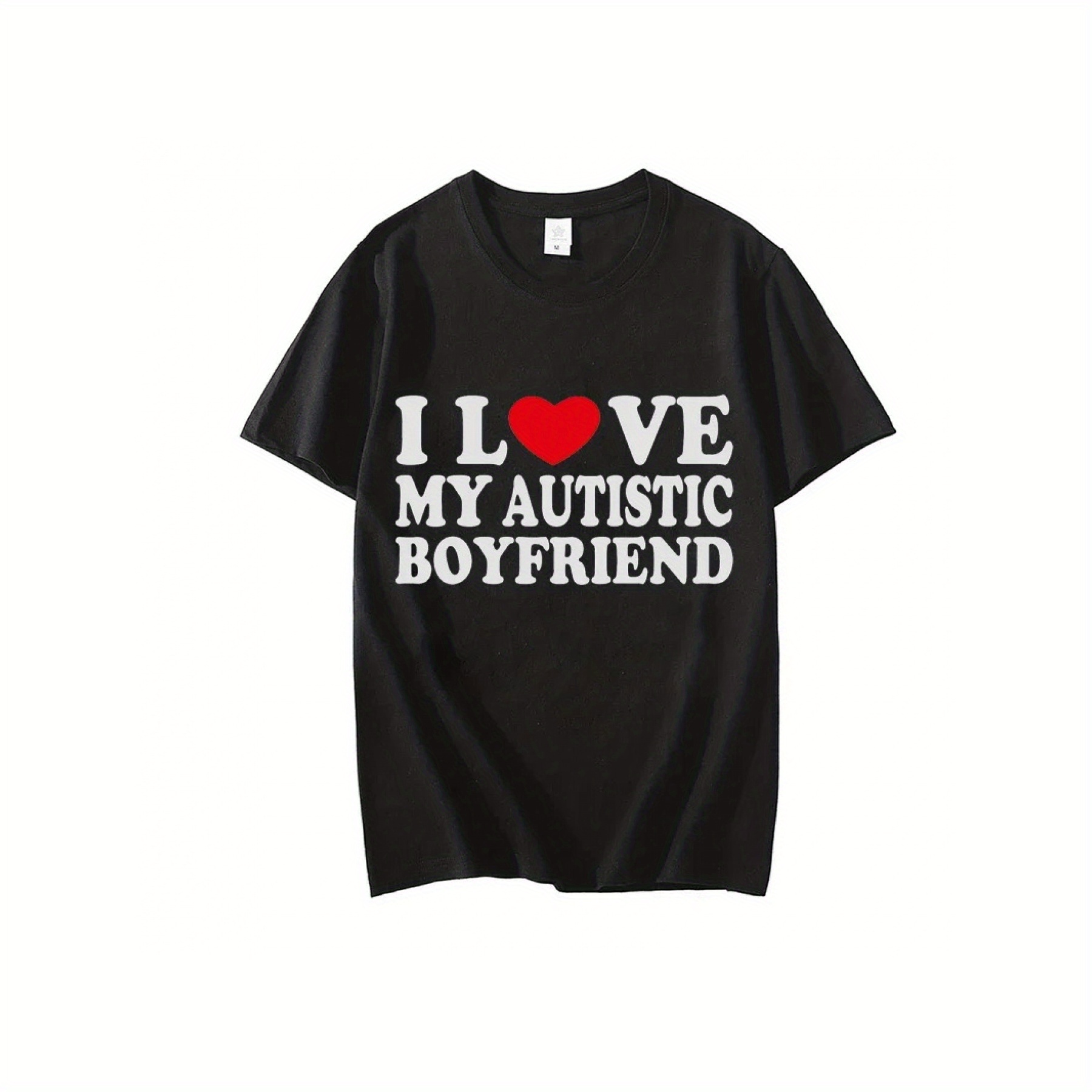 

T-shirt Printed With "i Love Boyfriend/girlfriend", Matching Clothes For Couples, My Heart Boyfriend/girlfriend