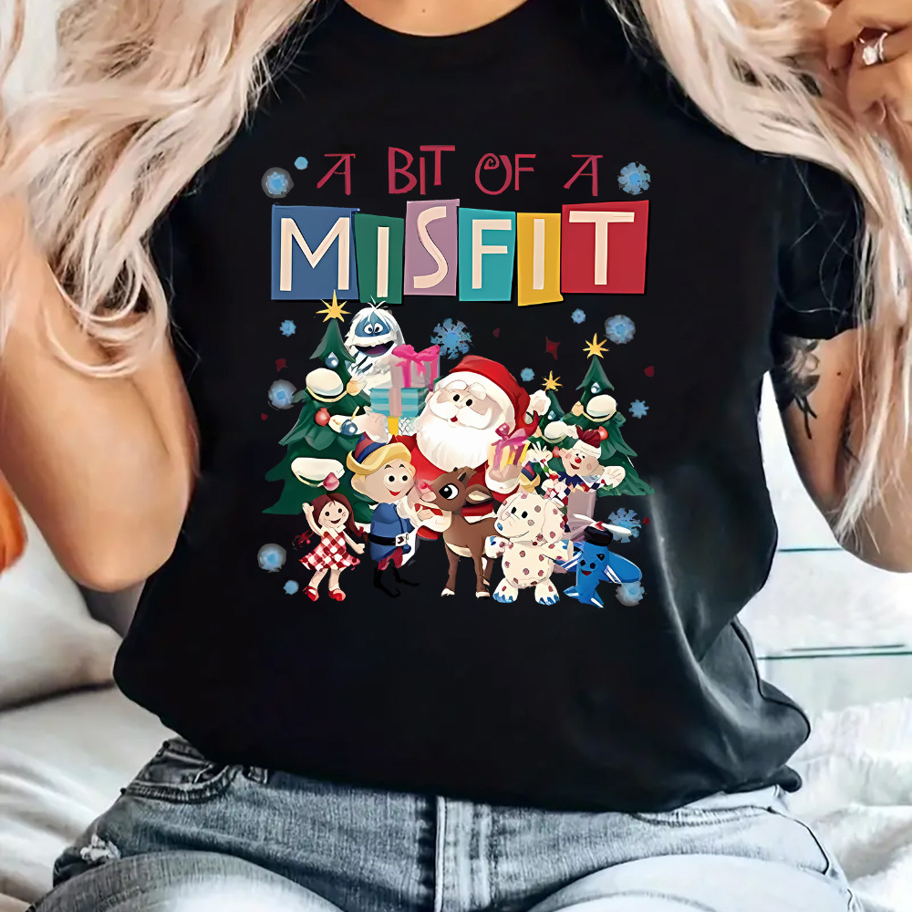 

Christmas-themed Women' T-shirt - , Medium Stretch Knit Fabric, Round Neck, Short Sleeve, Comfortable