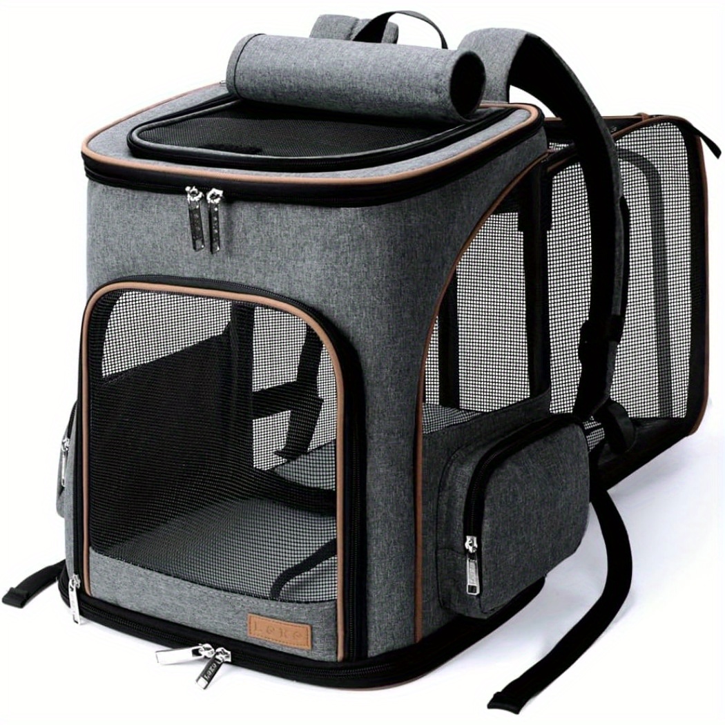 

Lekereise Pet Carrier Backpack Cat Backpack For Medium Dogs And Large Cats 20-25 Lbs, Grey