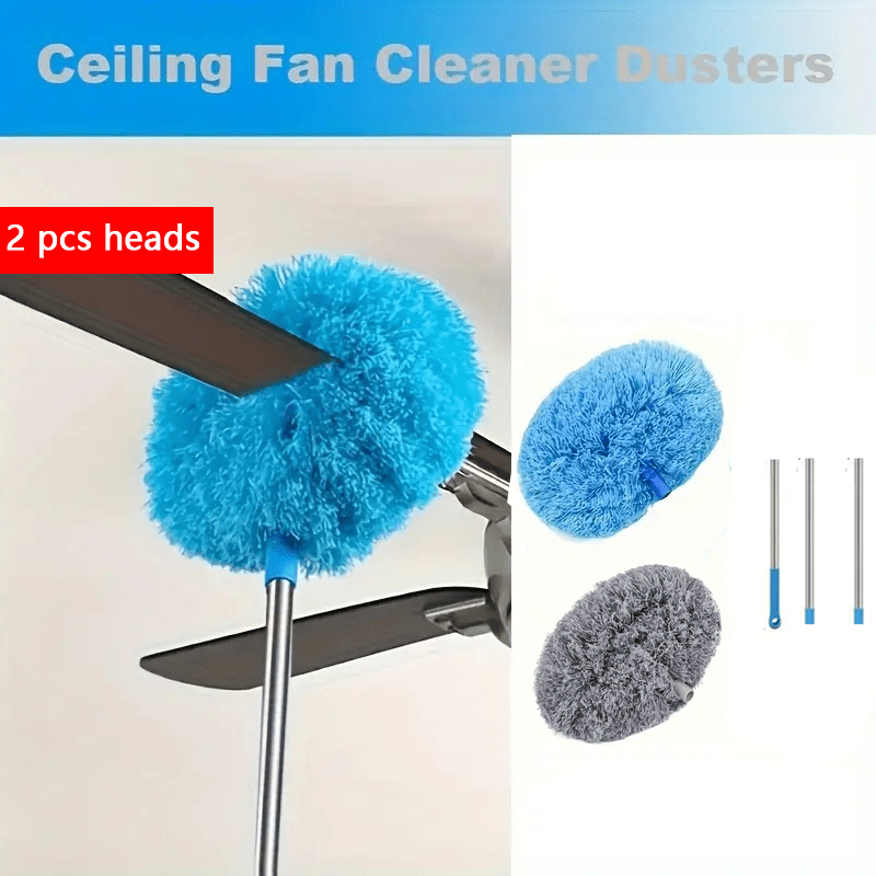 

2 Pcs Dusters Head, For Cleaning, Extendable Duster, Cleaner Supplies Duster Tool For Ceiling Fan Furniture Cars Home Kitchen Gadgets