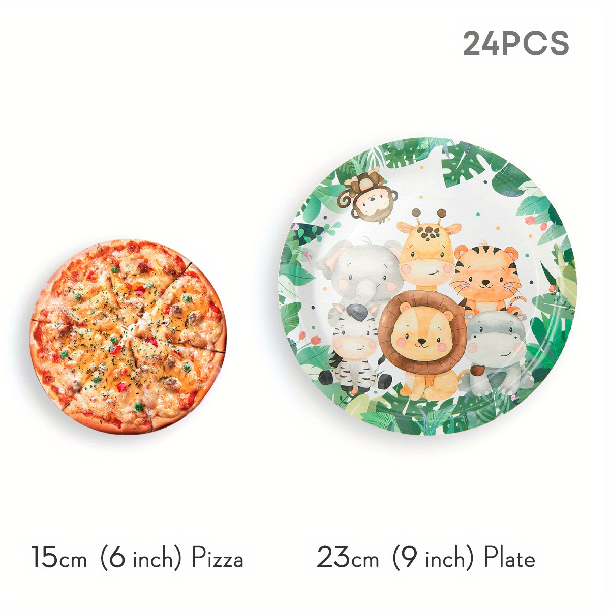 Image of 10/24/40pcs Jungle Animal Theme 7-inch 9-inch Paper Plates, Watercolor Wildlife Disposable Dinner Plates, Suitable For Birthday Parties, -themed Gatherings, Baby Showers, Picnics, And Celebrations