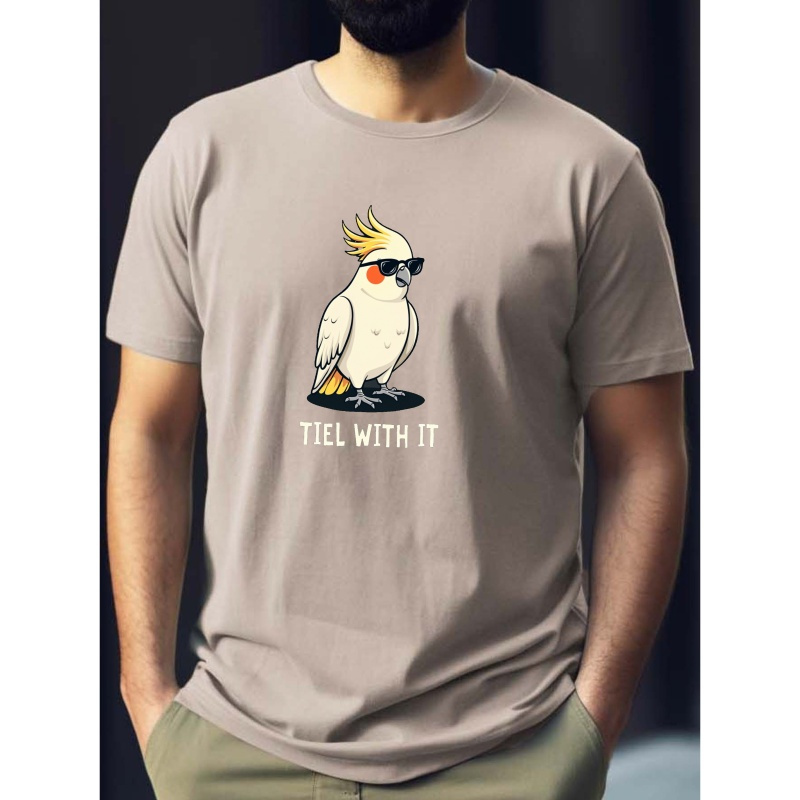 

Fashion Glasses Tiel With Tee Shirt, Tees For Men, Casual Short Sleeve T-shirt For Summer