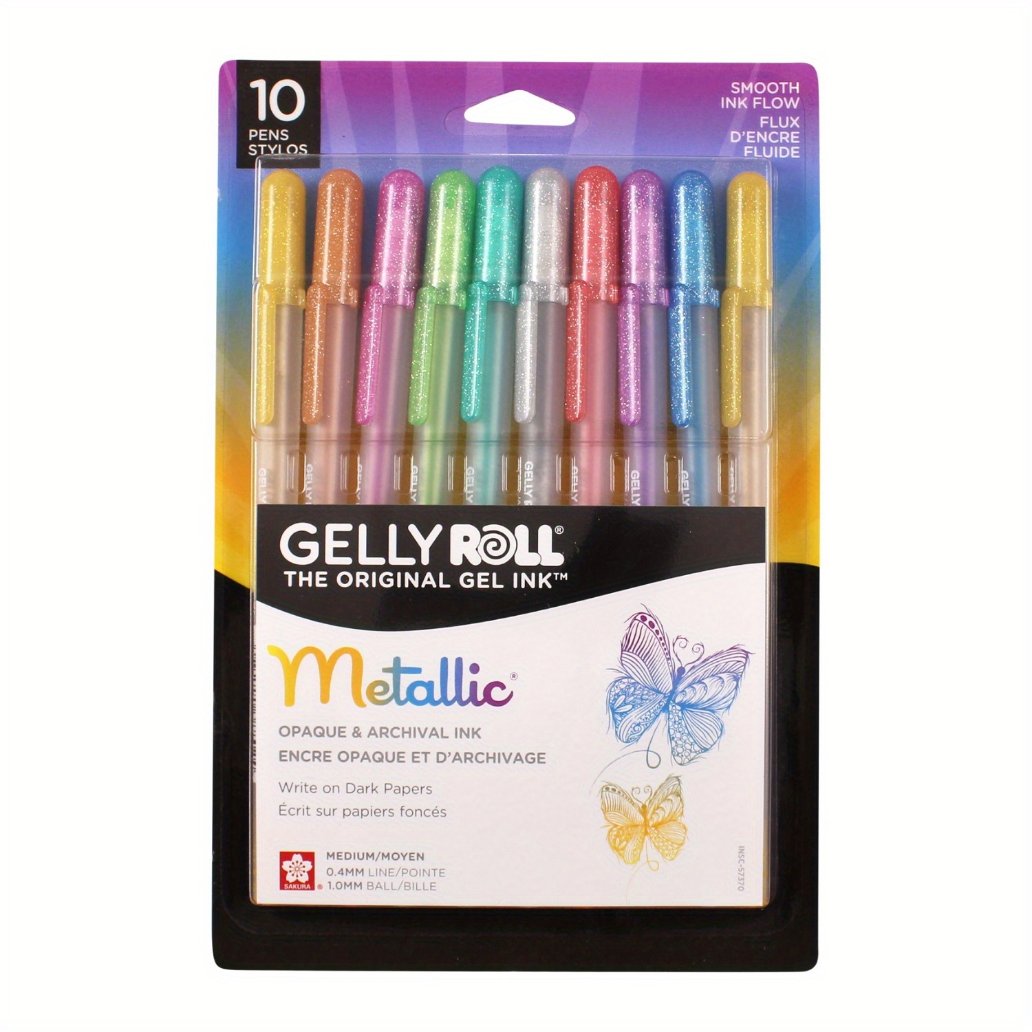 

Sakura Roll Pen Set, 10-colors, Dark Metallic