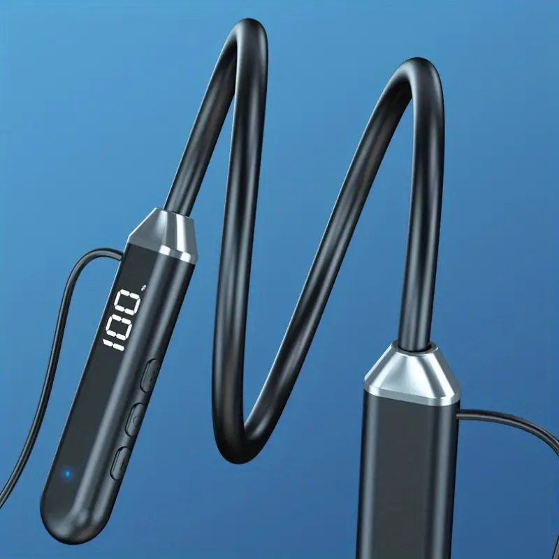 wireless neckband earphones with display noise cancelling long usb charging wireless volume control plastic material for recording devices details 5