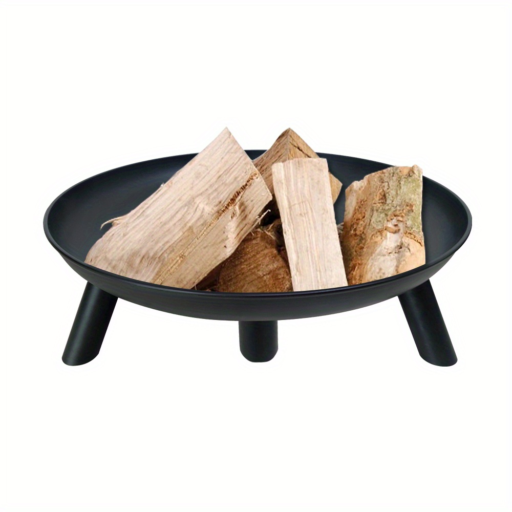 TEMU Round Fire Bowl Diameter 80cm With Water Drain Hole, Garden Fire Pit For Patio And Balcony, And Fire Basket, Metal Fire Bowls For Heating/bbq