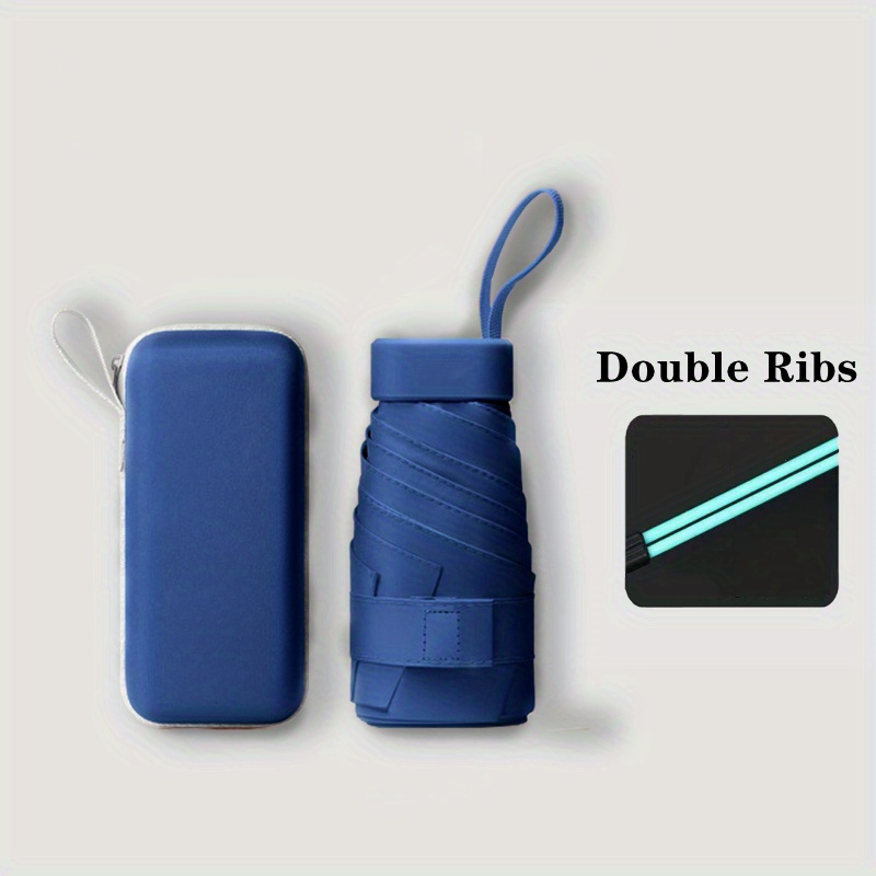 

Chic Mini Pocket Umbrella With Protective Case - Uv Protection, Windproof, Compact & Lightweight For Travel, Golf, And