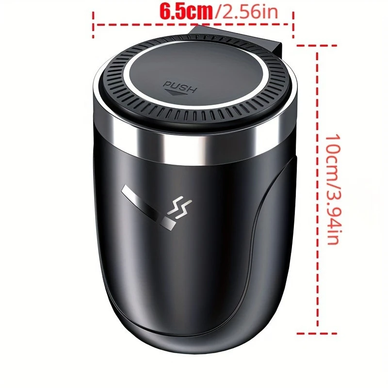 1шт набір автомобільних попільничок - велика місткість, аксесуари для з кришкою на одне натискання, led підсвітка, пластиковий матеріал, доступний у різноманітних кольорах 1