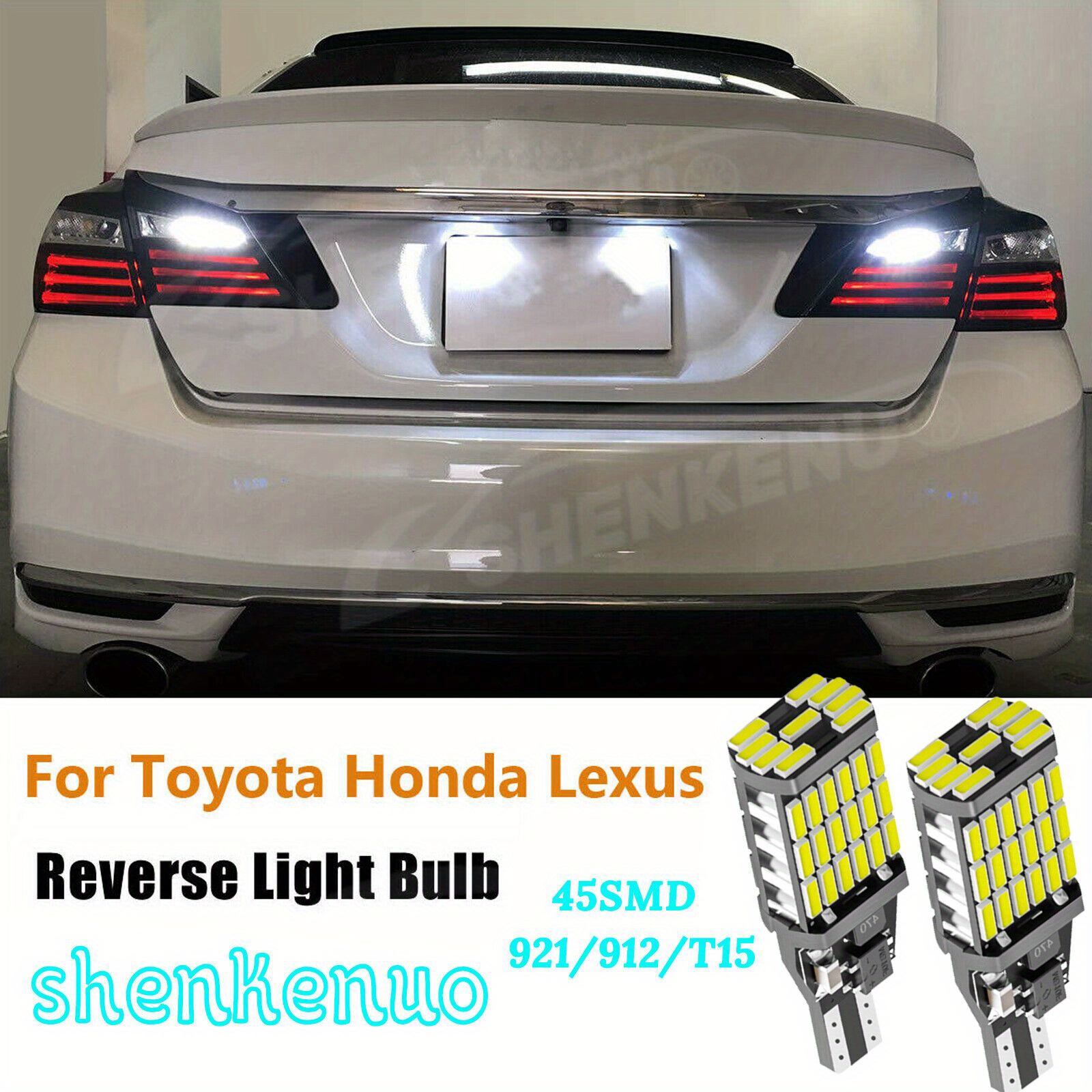 TEMU For Accord 2013-2018 2019 6000k White 921 Led Reverse Backup Light Bulbs, Without Battery