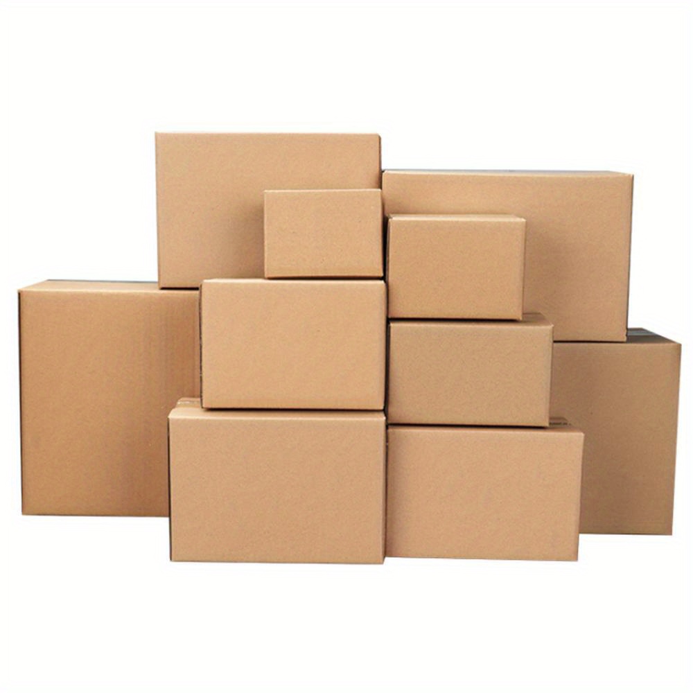 item picture 100pcs heavy duty 6x4x4 cardboard boxes sturdy corrugated shipping boxes with yellow layered moisture proof easy assembly   needed for moving mailing storage bulk pack of 100 4 sided box