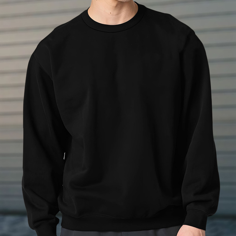 

1pc Sweat-shirt décontracté à col rond pour homme - Tissu en % polyester, couleur unie, coupe standard avec une légère élasticité - Pull polyvalent pour et l'hiver, idéal pour et les fêtes d'année