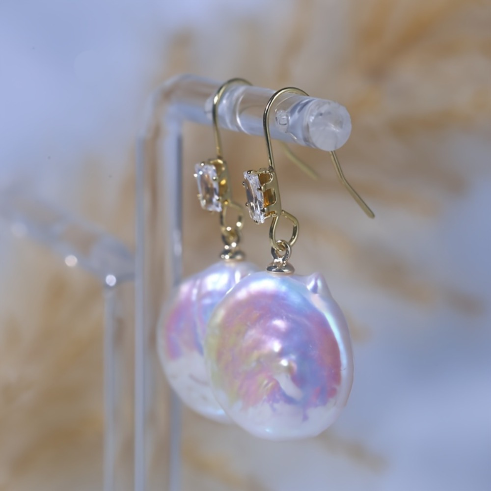 Freshwater Pearl Dangle Earrings, Vintage & Minimalist Style