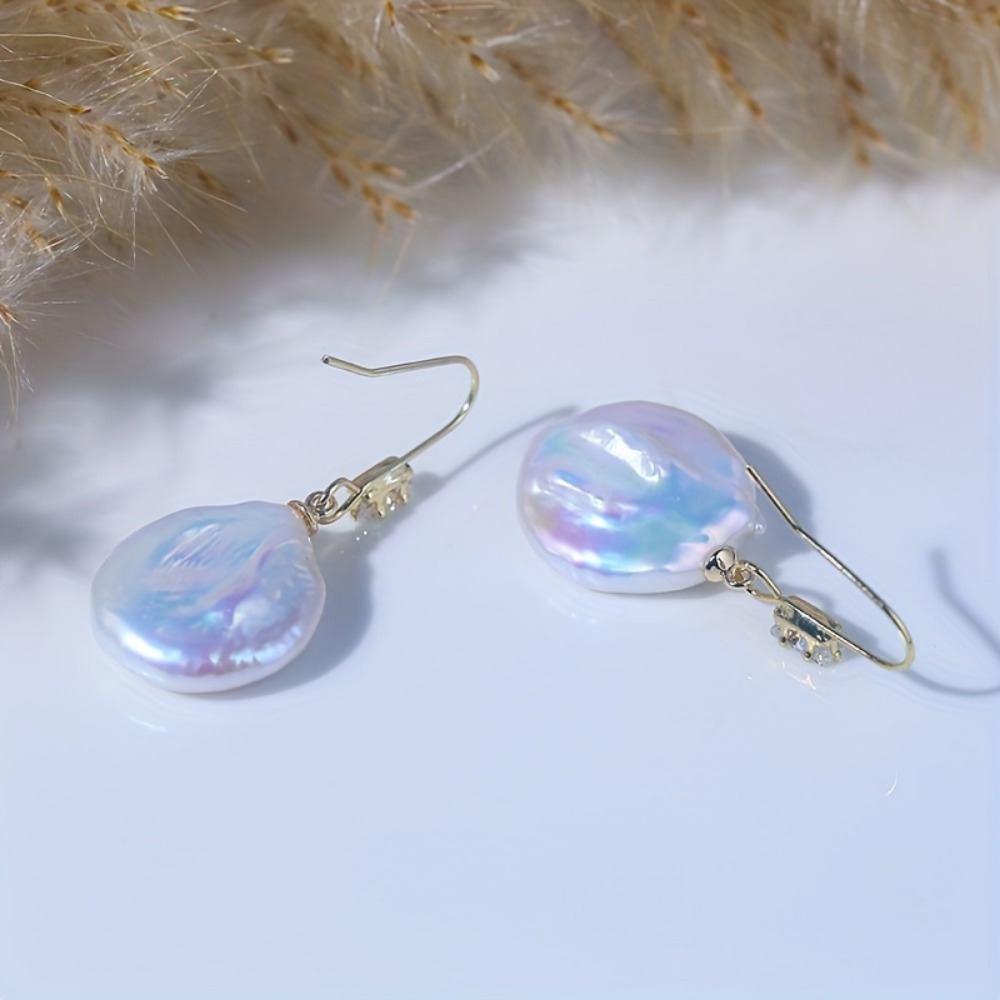 Freshwater Pearl Dangle Earrings, Vintage & Minimalist Style