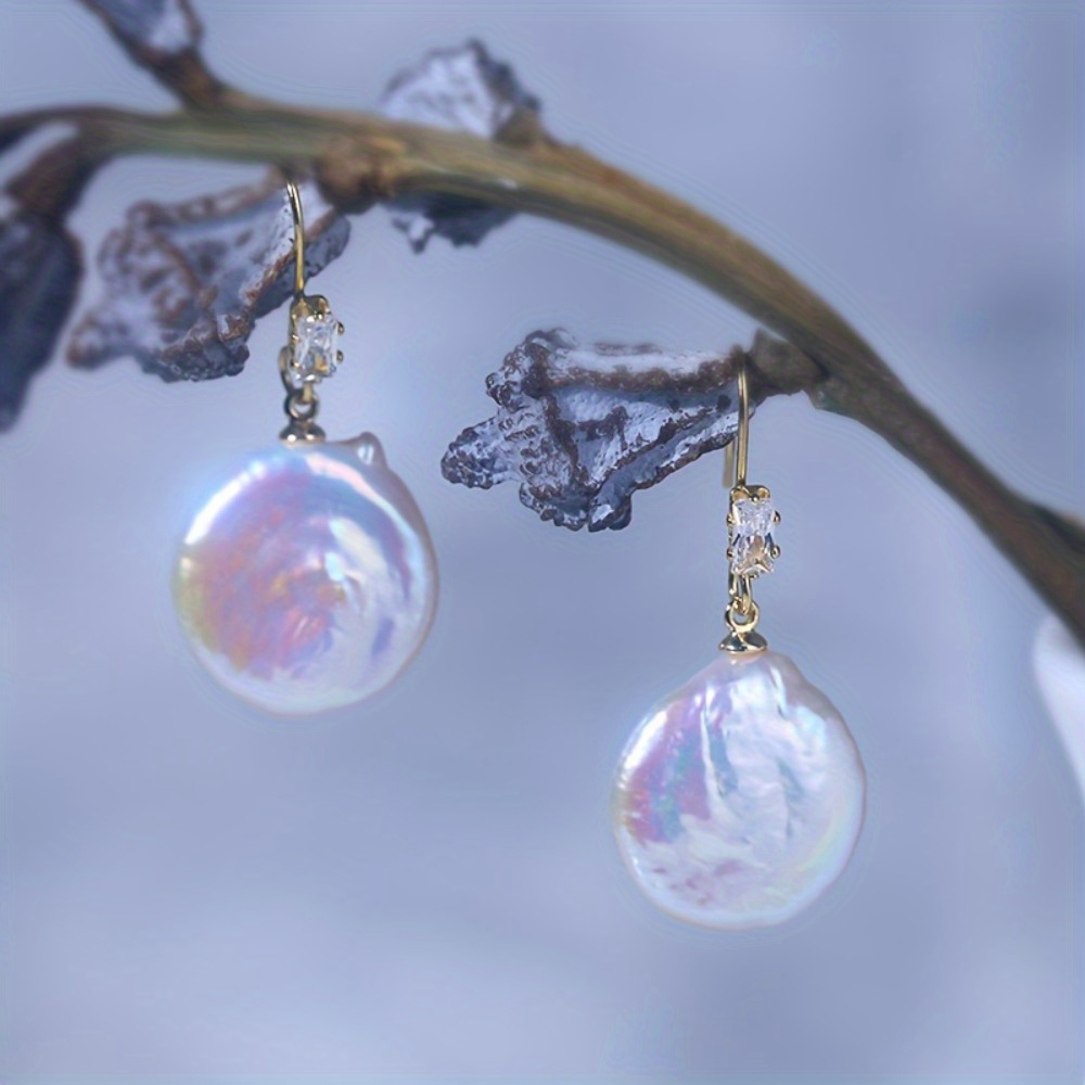 Freshwater Pearl Dangle Earrings, Vintage & Minimalist Style