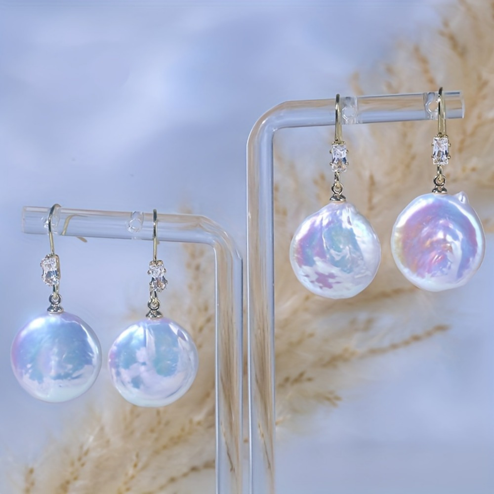 Freshwater Pearl Dangle Earrings, Vintage & Minimalist Style