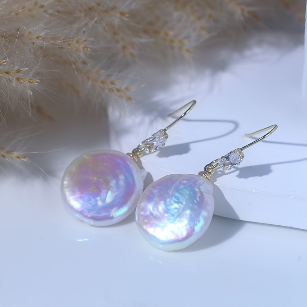 Freshwater Pearl Dangle Earrings, Vintage & Minimalist Style
