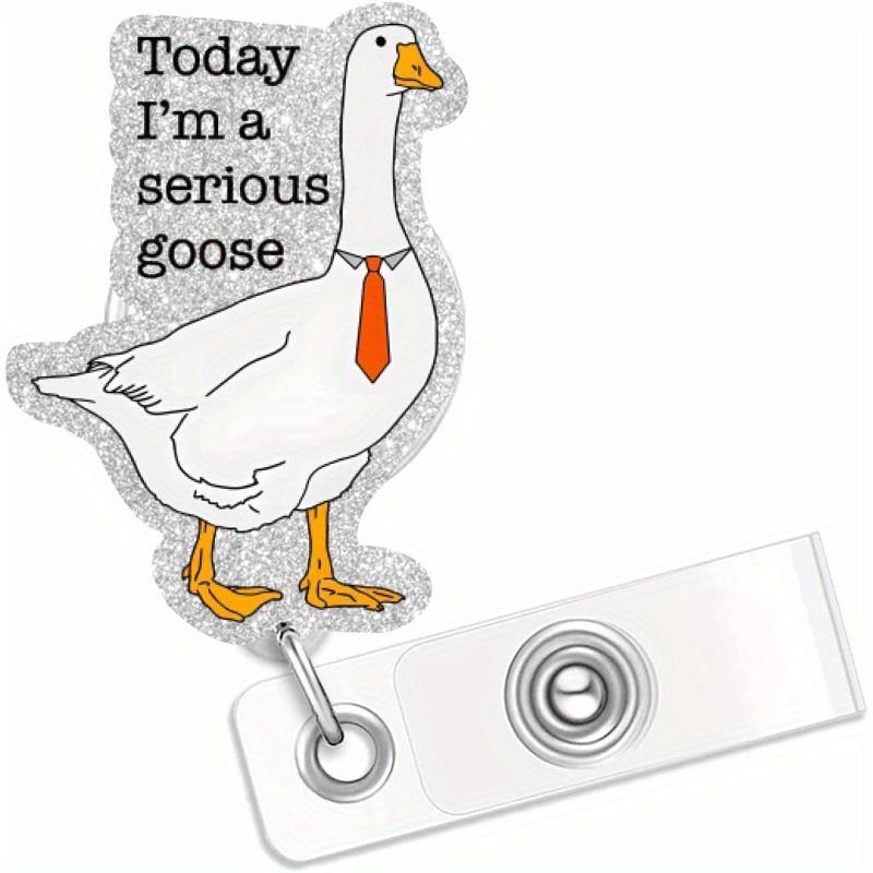 

Funny Goose Retractable Badge Reel - Acrylic Id Holder For Nurses, & Office Staff