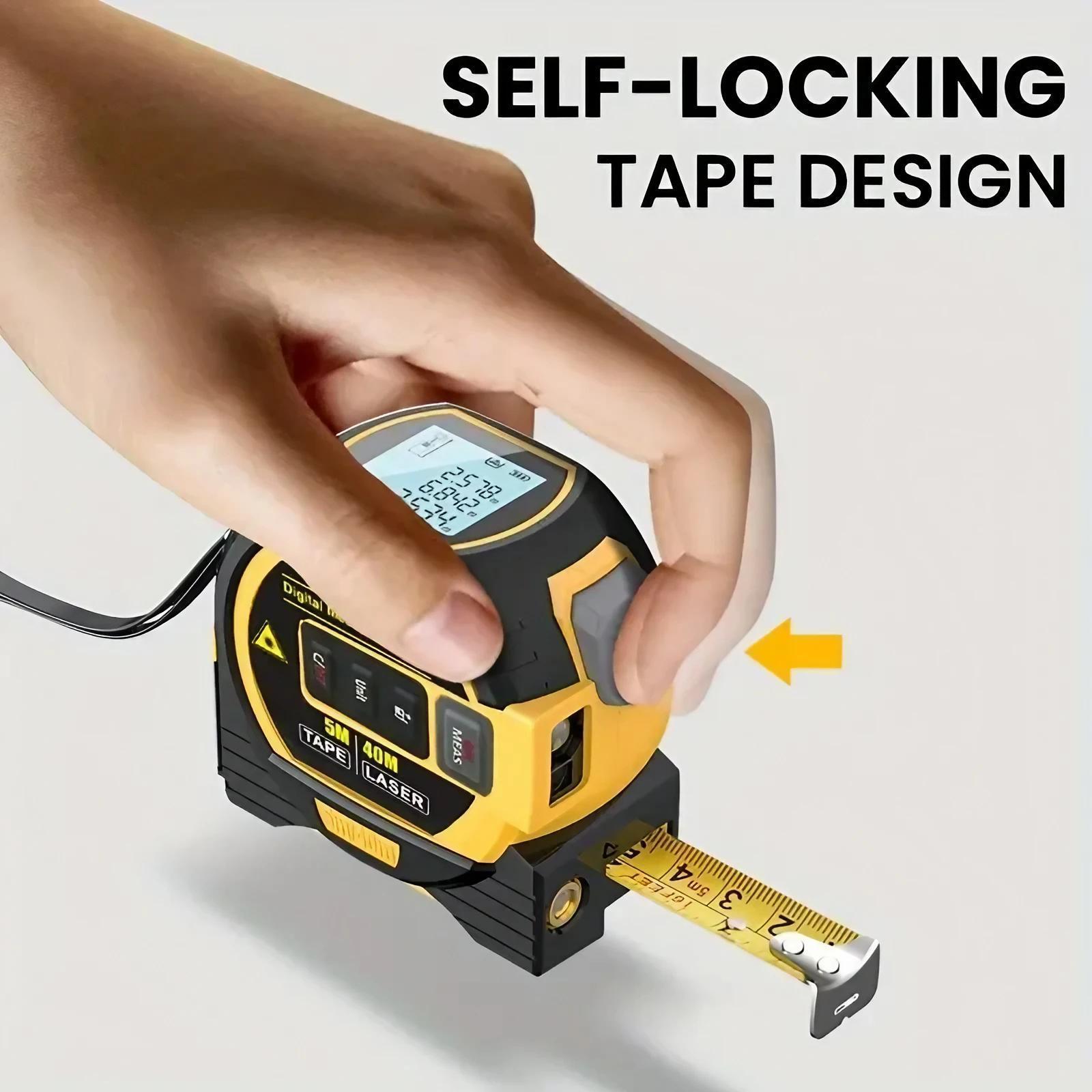 1pc 3 in 1 laser tape measure infrared distance measuring tool battery powered plastic for room floor wall door window construction projects 36v 0 4mw 1mw details 2