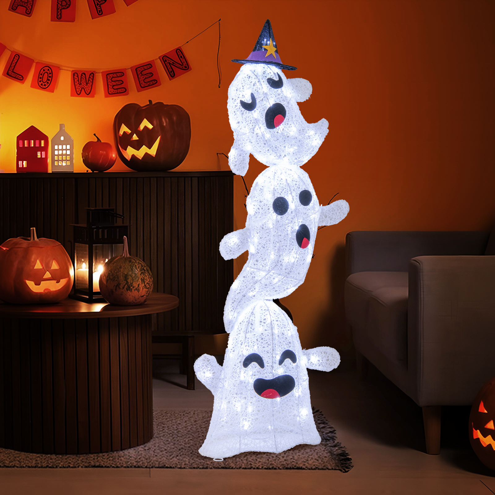 

Costway 4 Ft Halloween Decorations, -in Led Lights, Free-standing Decorations For Halloween, Up Halloween For , , ,