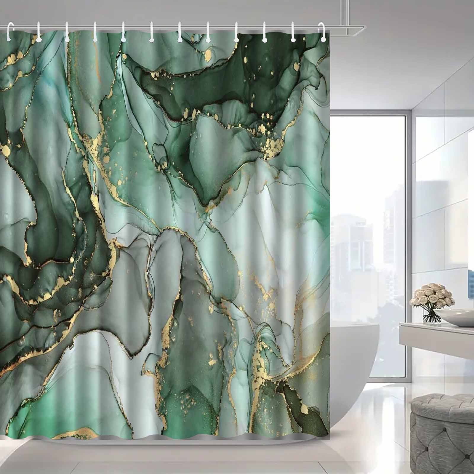 TEMU 1pc Gilded Marble Texture Series Shower Curtain, High-end Elegant Bathroom Curtain, Bathroom Decoration Pattern