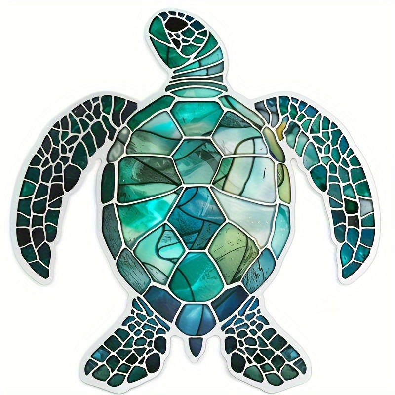 Image of Durable Waterproof Cute Turtle Automobile Sticker-perfect For Cars, Motorcycles, Tablets Phones | Scratch-resistant Pvc Applique
