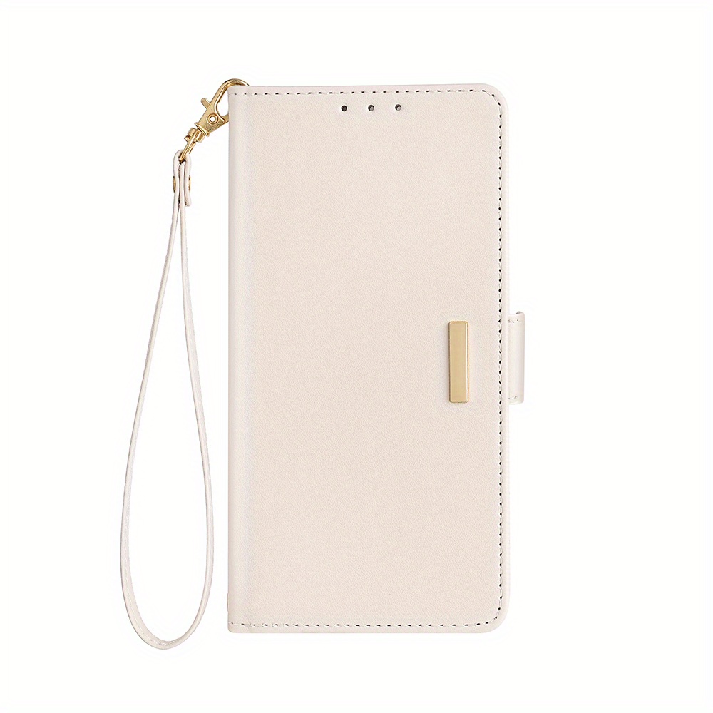 TEMU Phone Case - Solid Color Card Holder Case With Lanyard And Rfid Protection For Galaxy A15, A55, A35, 4g, And 5g