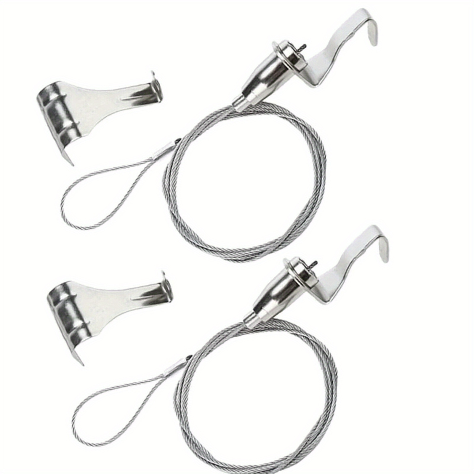 TEMU 6 Set Picture Rail Hook Wall Hanging Kit Wire Hangers Picture Hanging Hooks 1.5m For Exhibition, Art Gallery Display, Mirror, , Basket