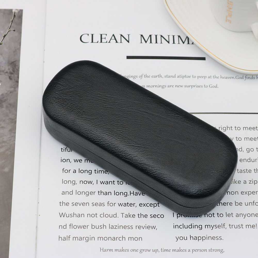 chic   series hard shell eyeglasses case     leather scratch resistant protective cover for fashion glasses glasses details 1